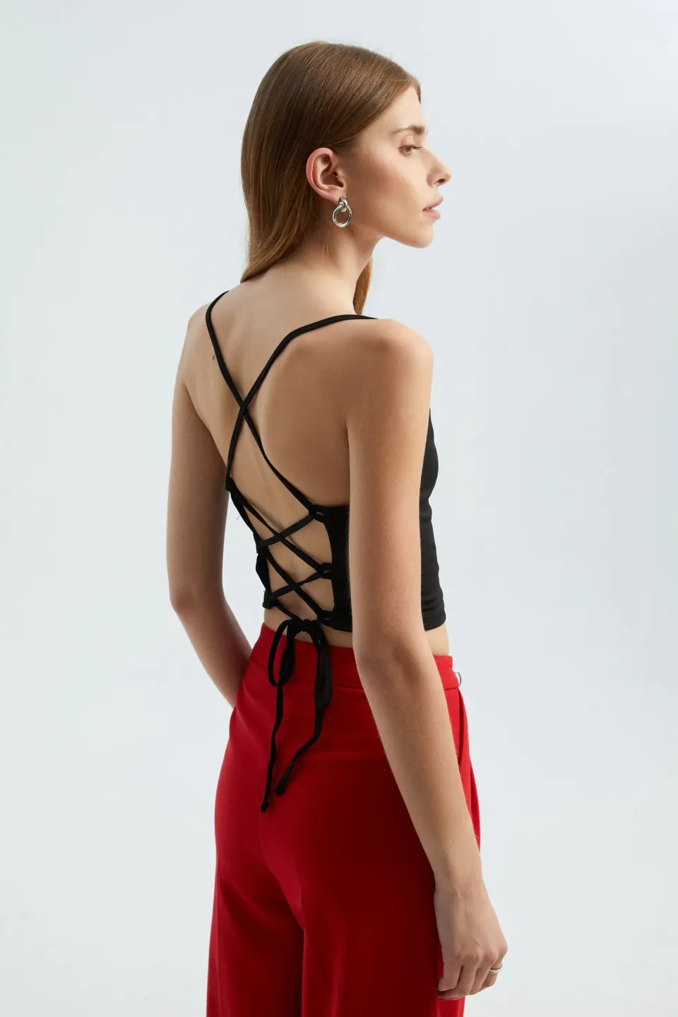 Spaghetti Strap Cami Top with a Back Detail