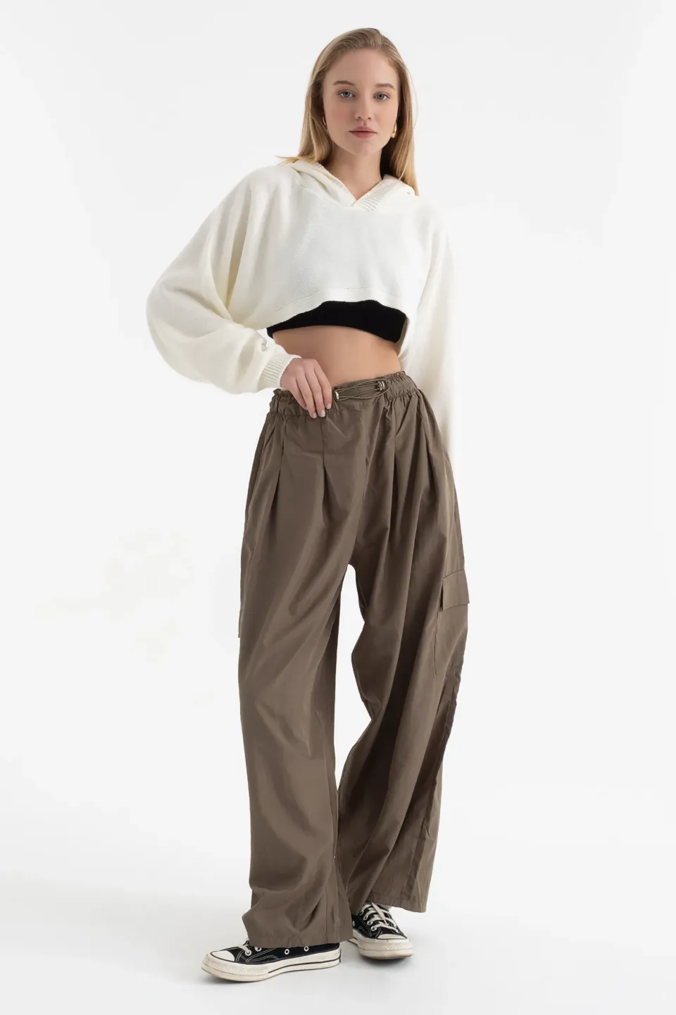 Hooded Cropped Sweater