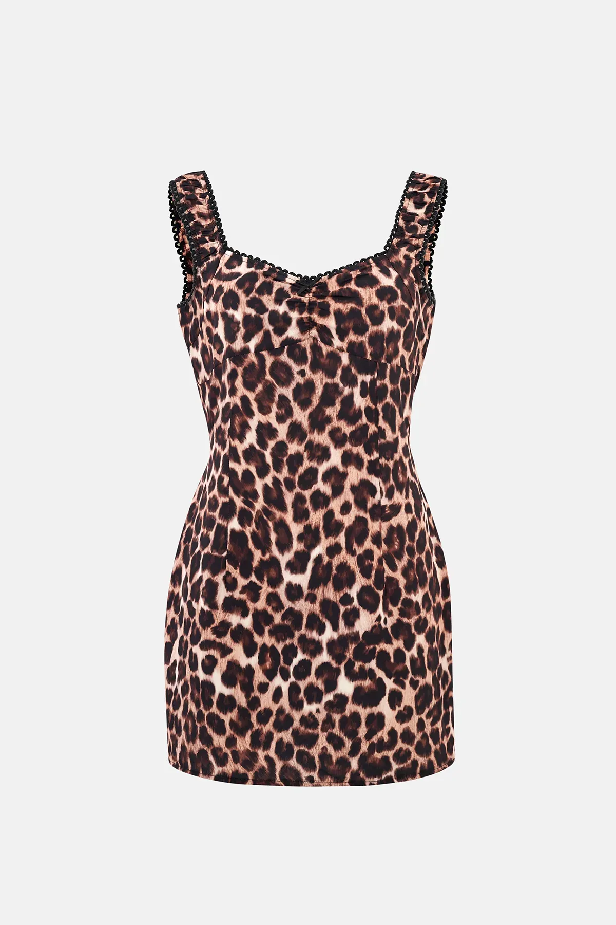 Animal Print Sleeveless Woven Mini Dress with Front Detail 2