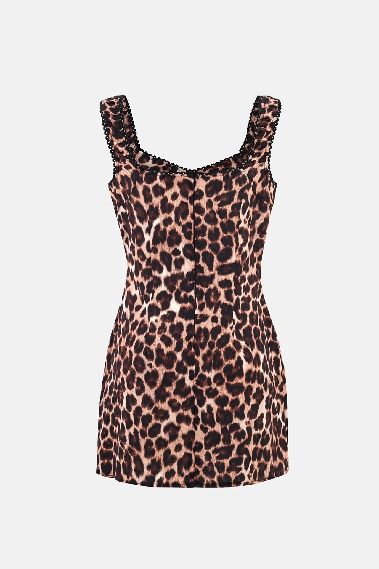 Animal Print Sleeveless Woven Mini Dress with Front Detail