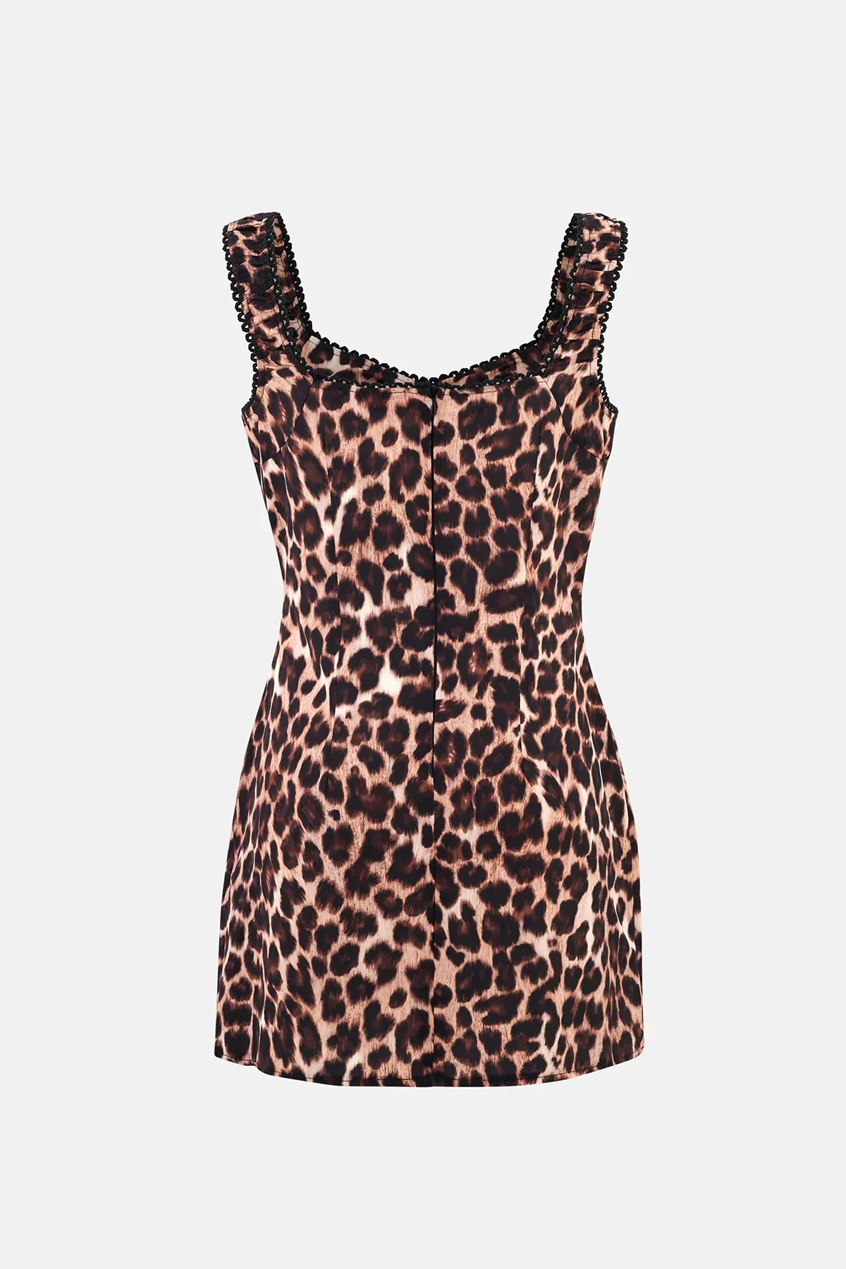 Animal Print Sleeveless Woven Mini Dress with Front Detail 4