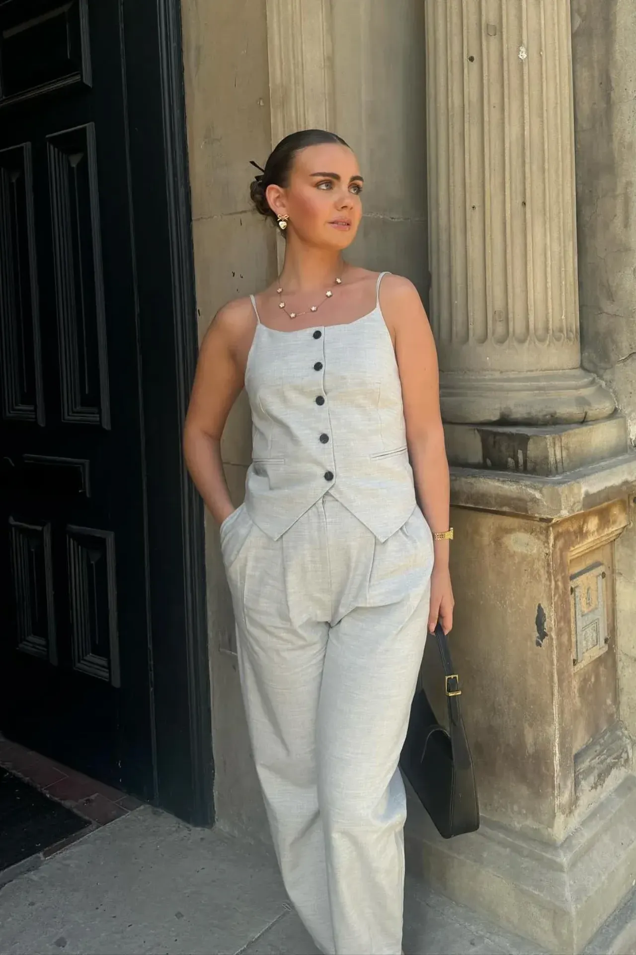 Spaghetti Strap Buttoned Top