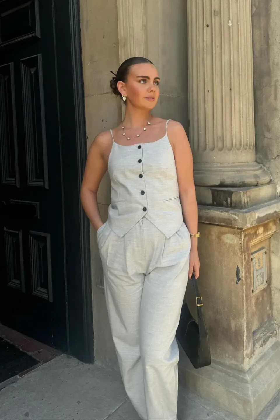 Spaghetti Strap Buttoned Top