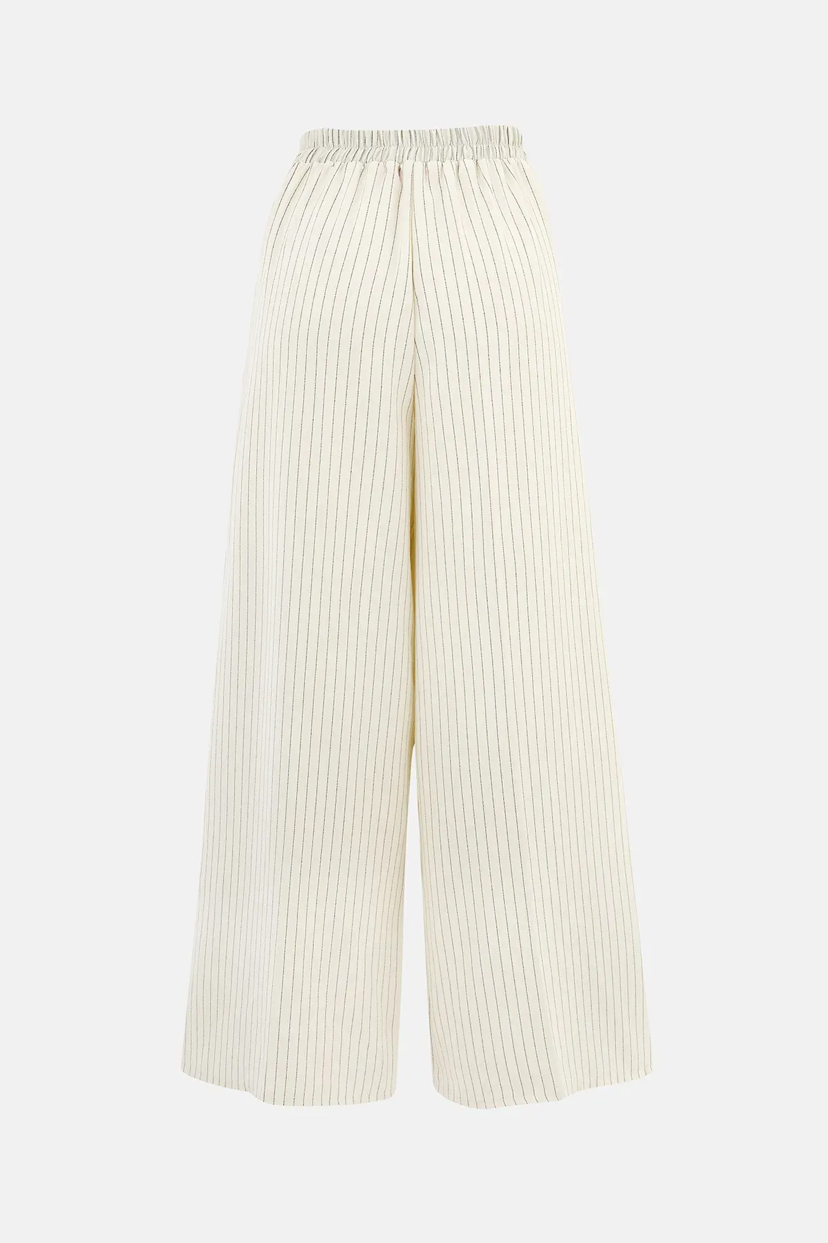 Wide-Leg Striped Pleated Pants 4