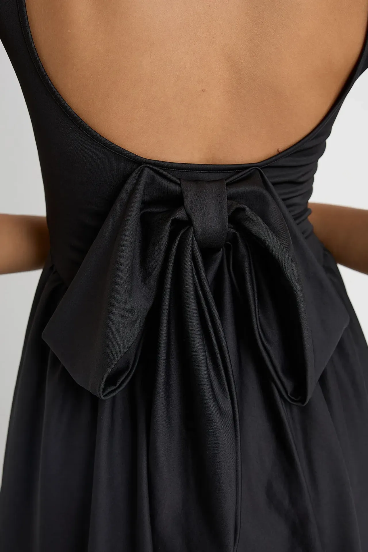 Open Back Bow Mini Dress