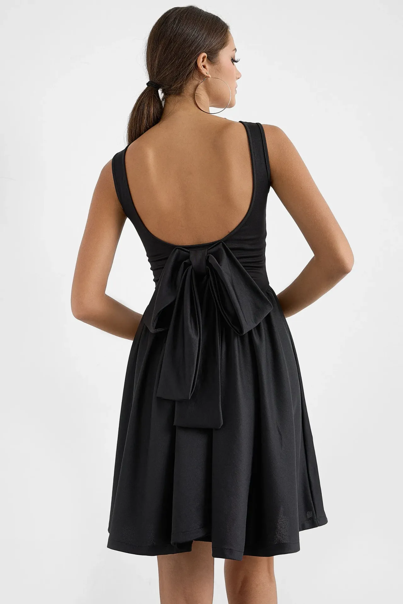 Open Back Bow Mini Dress