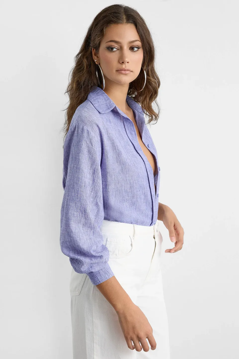 Buttoned Long Sleeve Relaxed Shirt