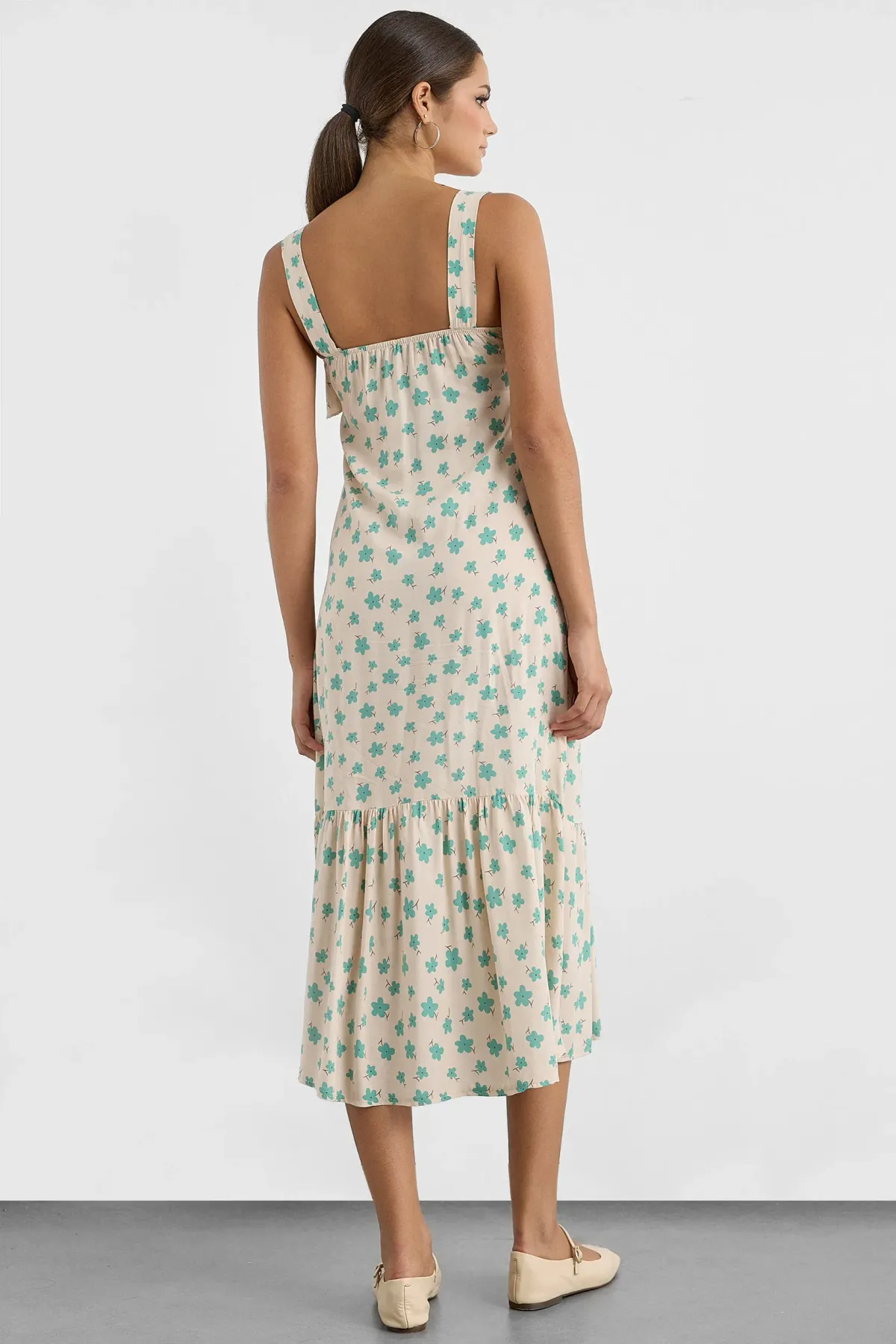 Printed Ruffle Midi Dress 4
