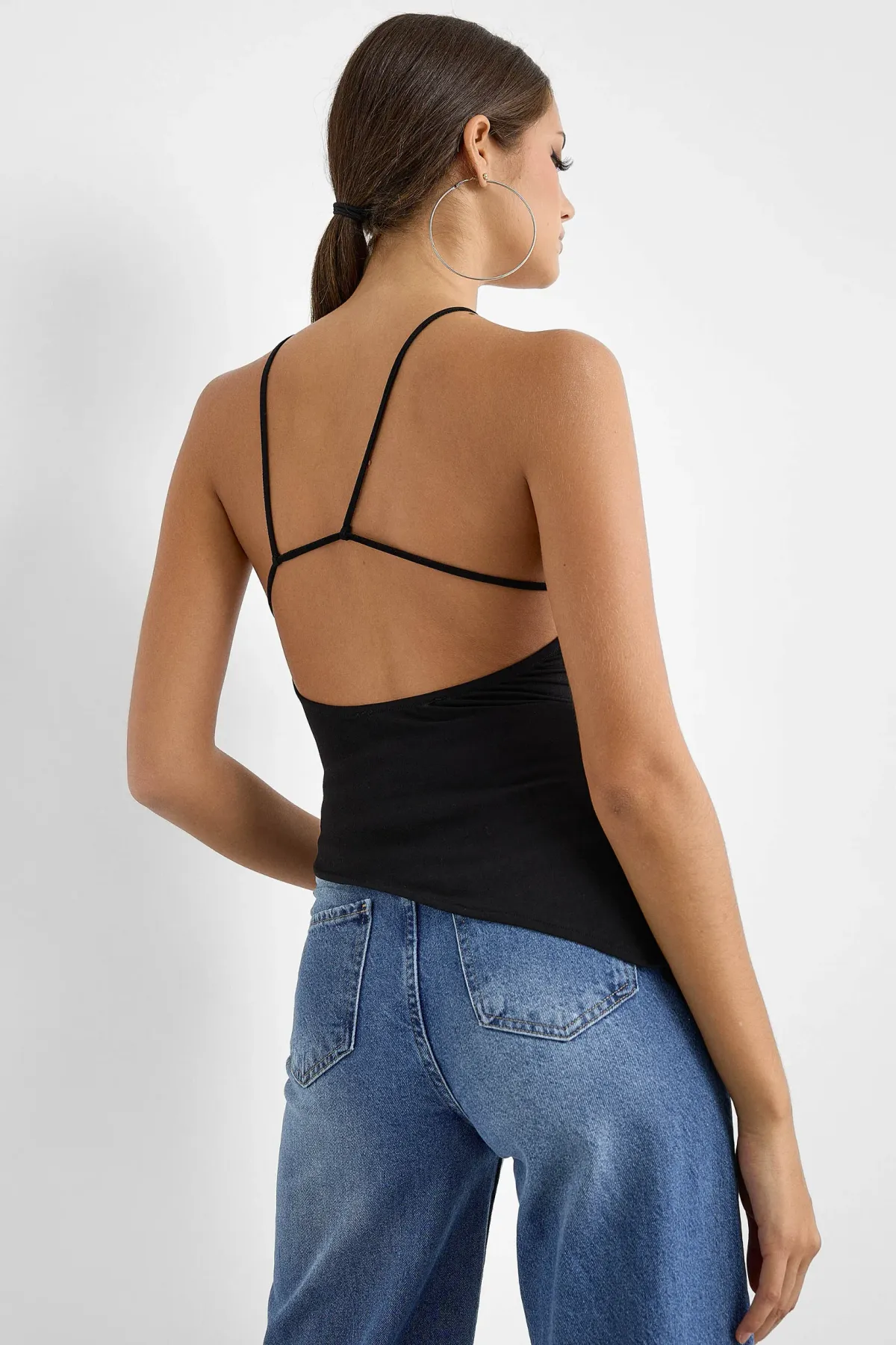 Asymmetric Open-Back Jersey Blouse 6
