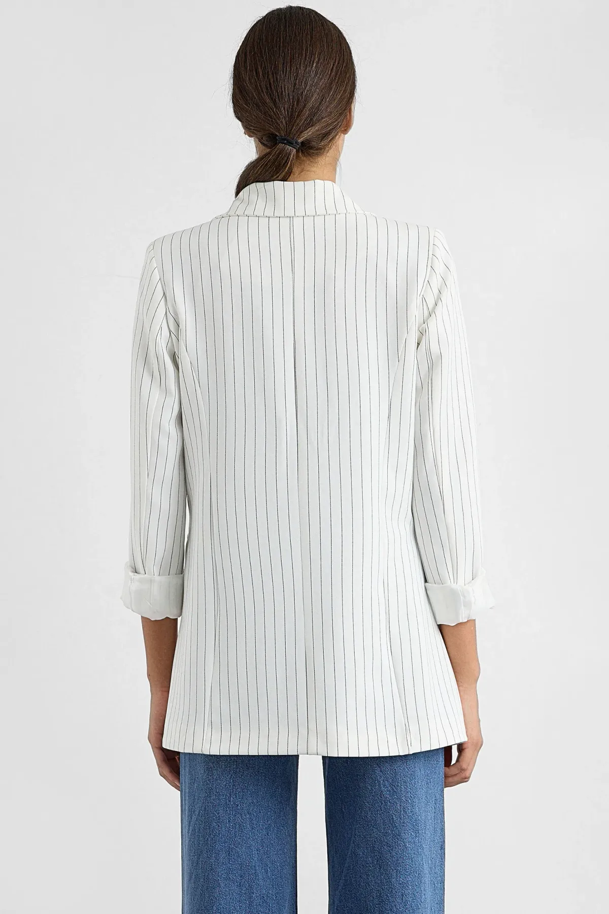 Striped Button-Detail Blazer 4