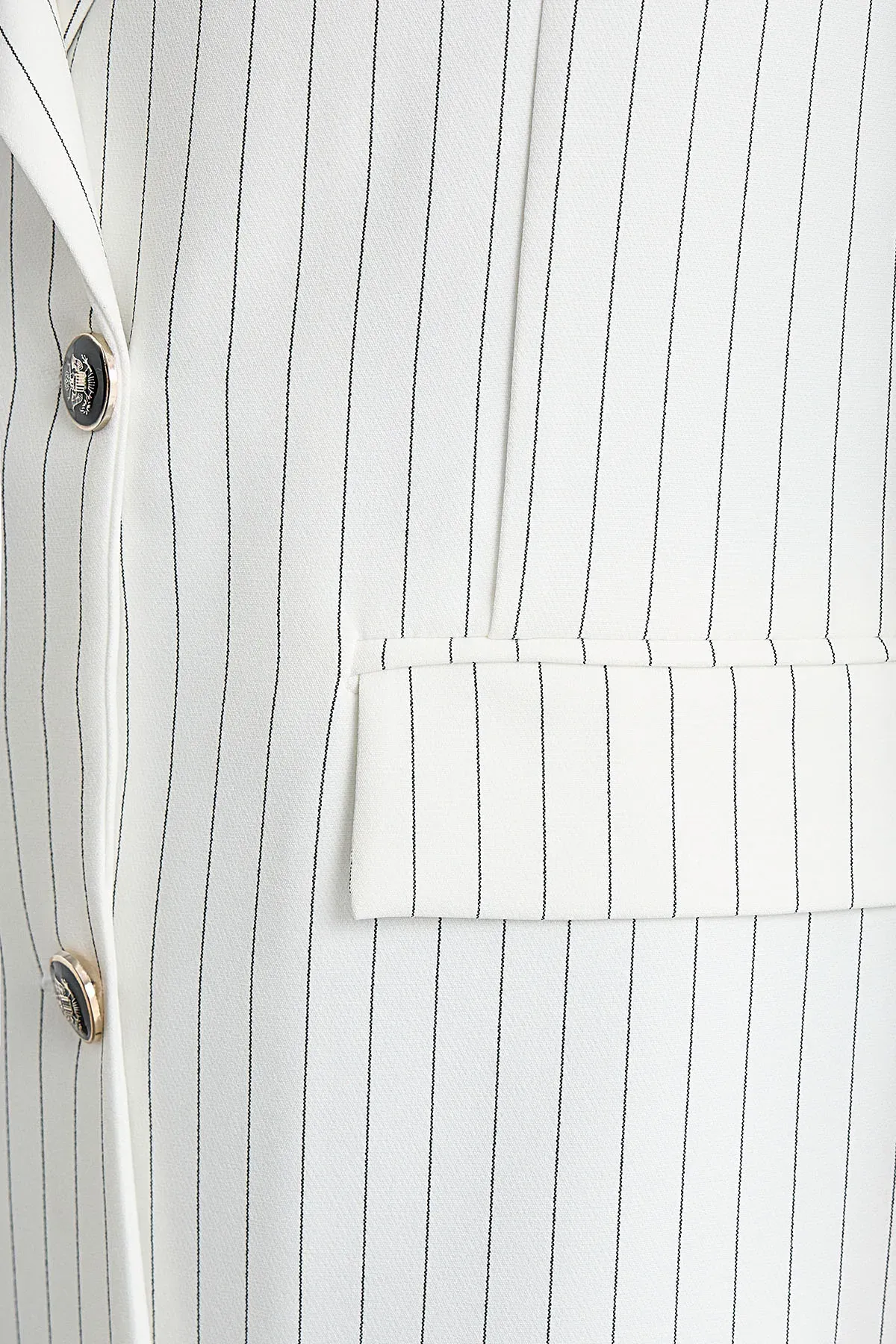 Striped Button-Detail Blazer 5