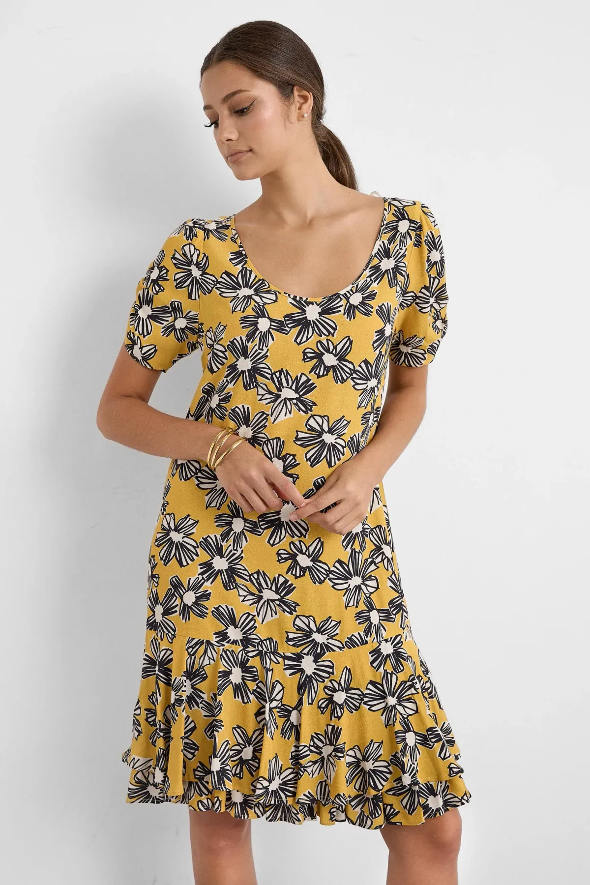 Short Sleeve Printed Mini Dress 1