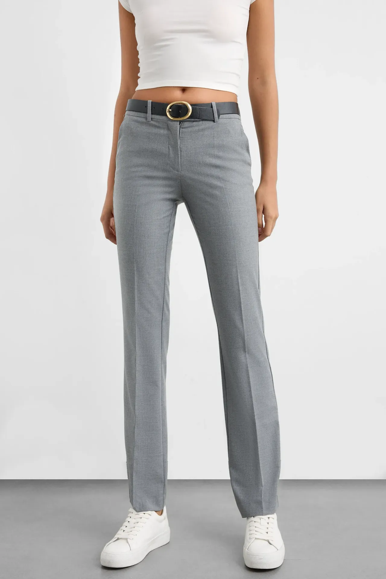 High Waist Straight-Leg Trousers
