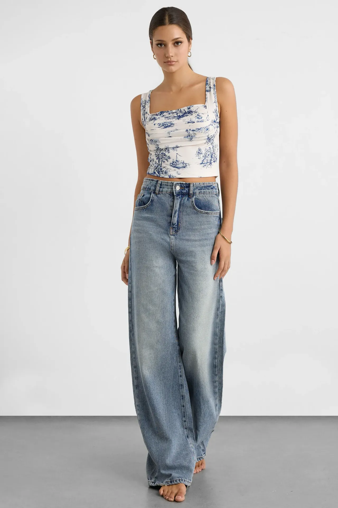 Sleeveless Printed Blouse