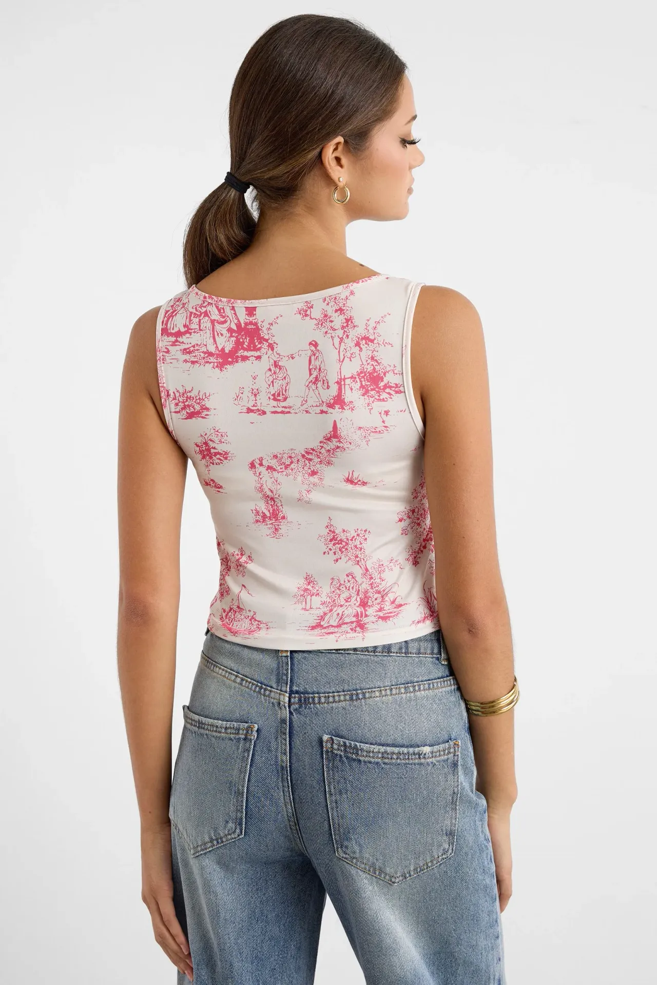 Sleeveless Printed Blouse