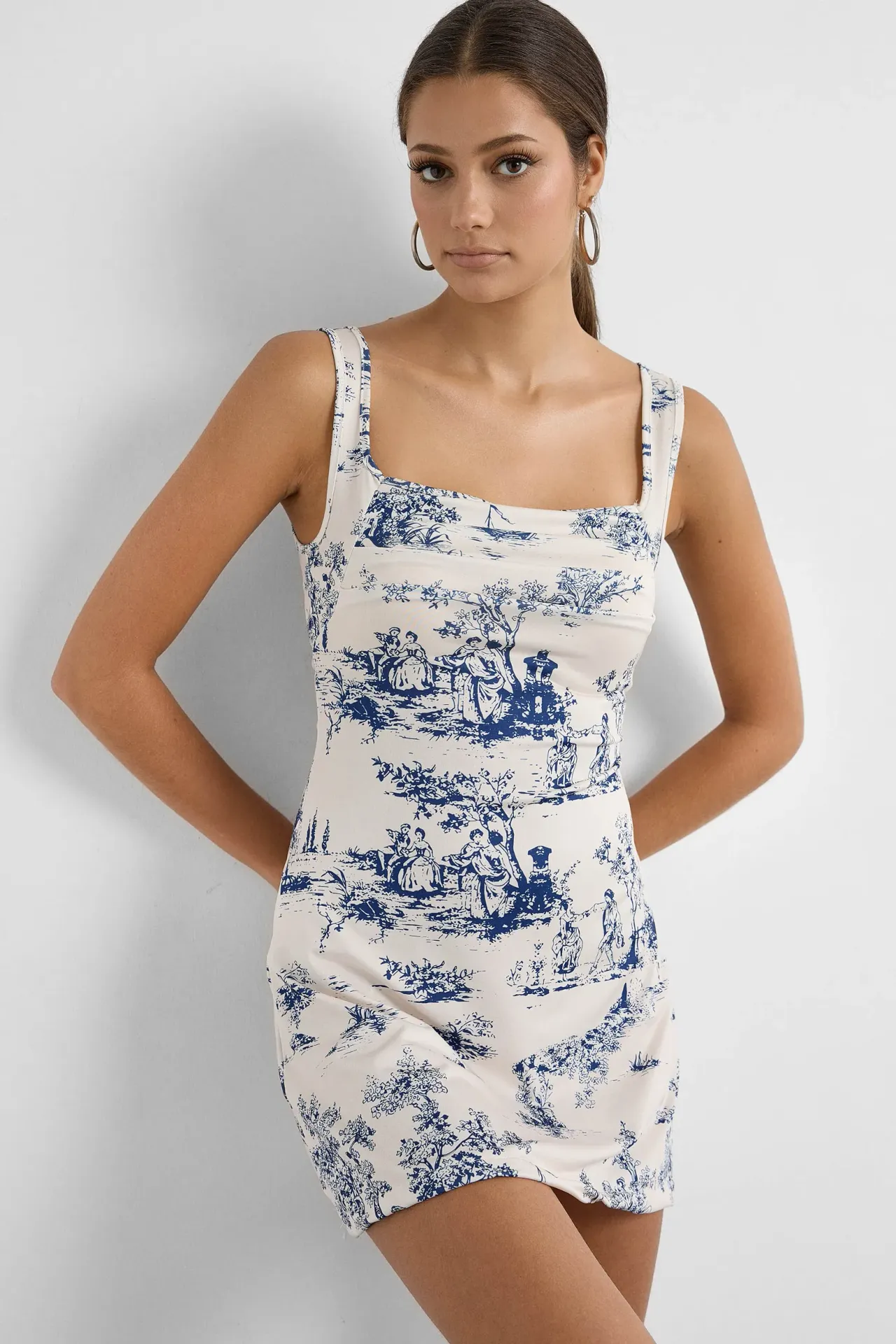Sleeveless Printed Mini Dress