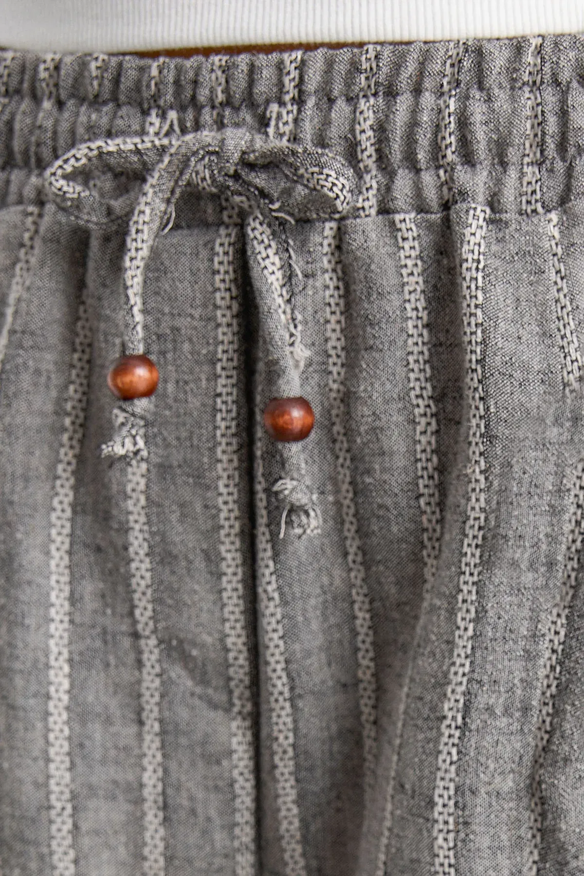 Striped Elastic Waist Straight-Leg Pants 5