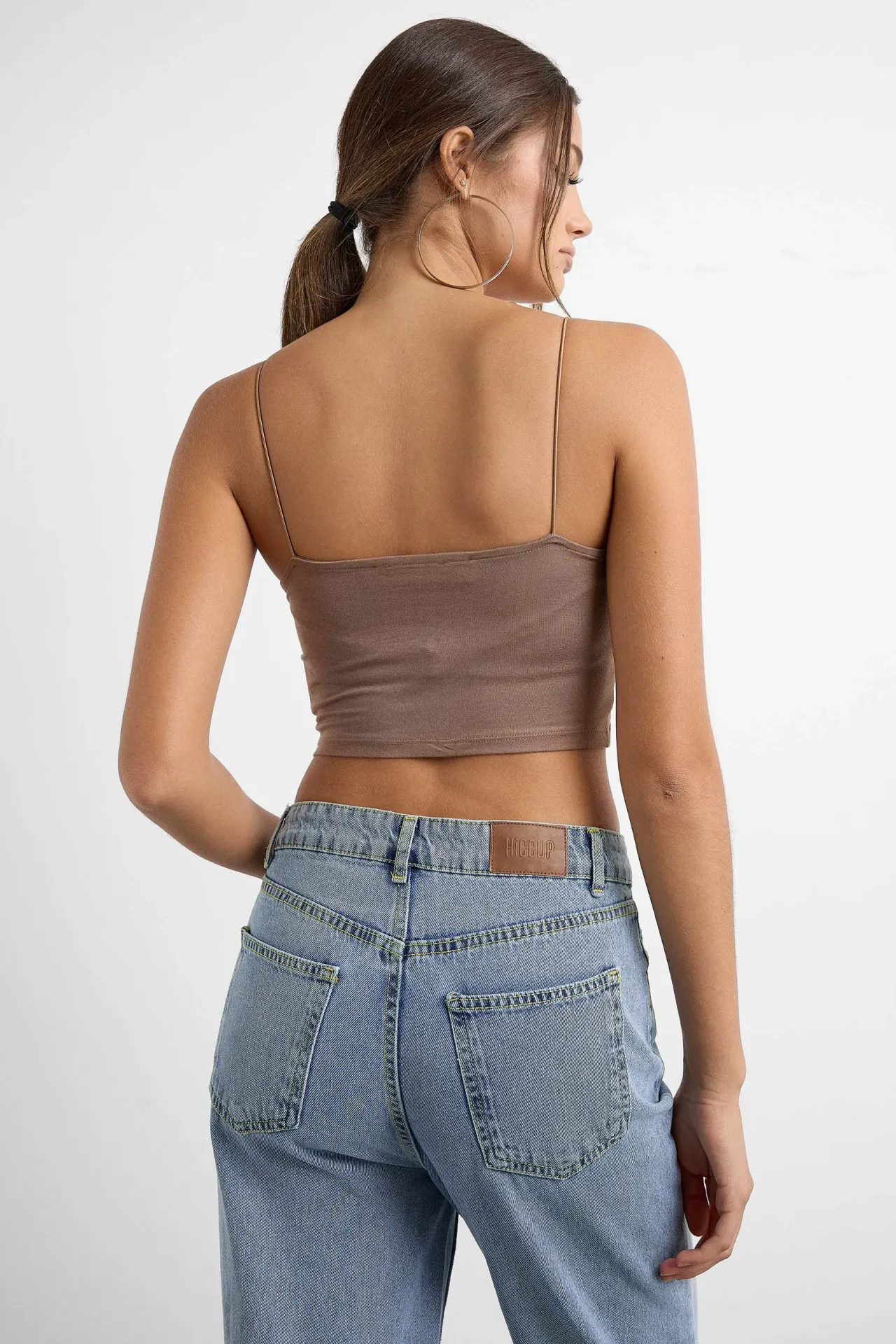 Spaghetti Strap Basic Cropped Cami Top