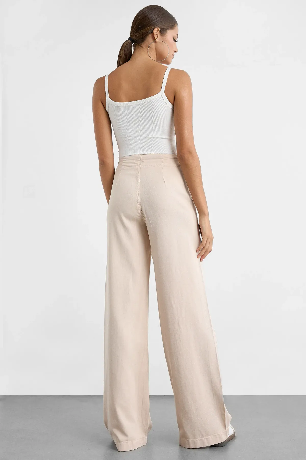 High Waist Wide-Leg Cotton Pants 4