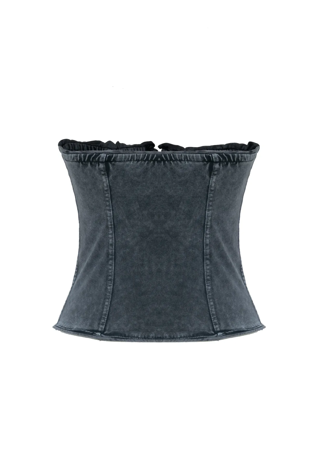 Strapless Corset Tee Top with Hook and Eye Detail 2