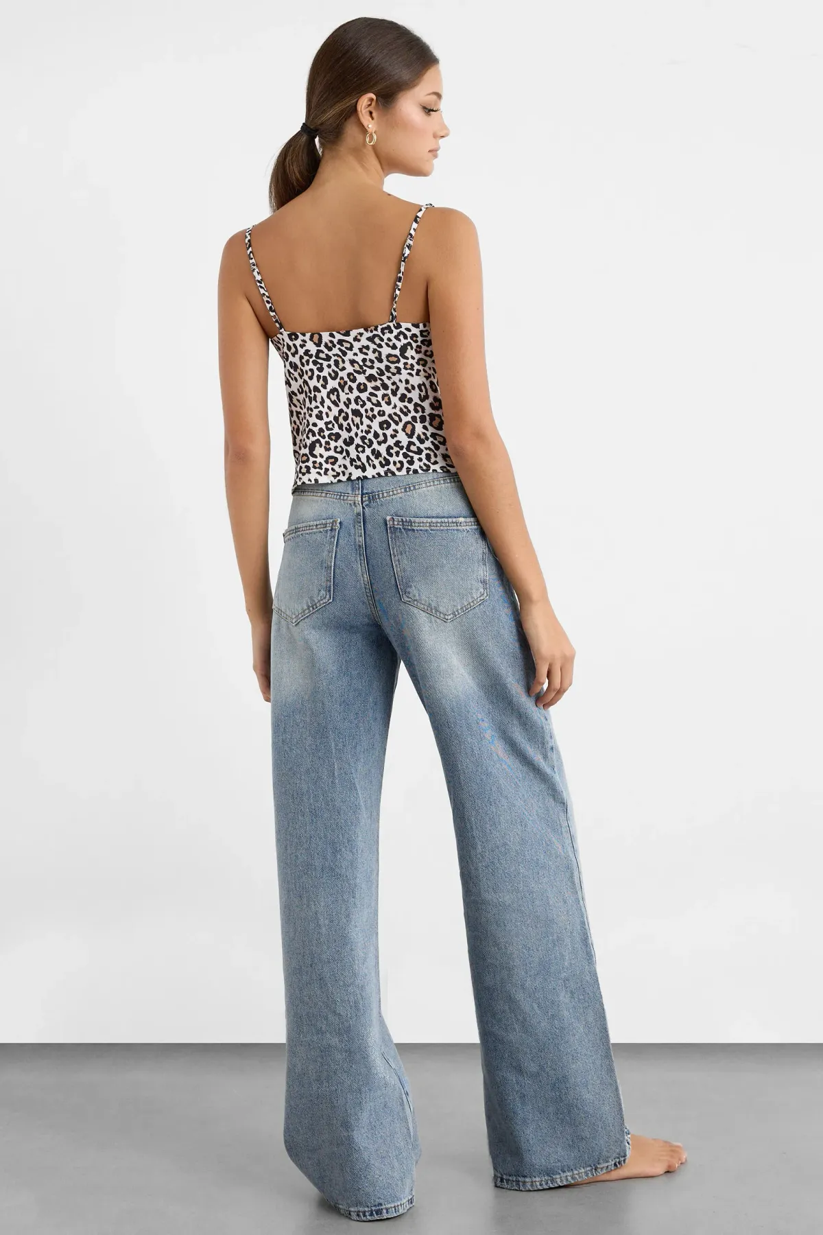 Sleeveless Satin Animal Print Blouse 4