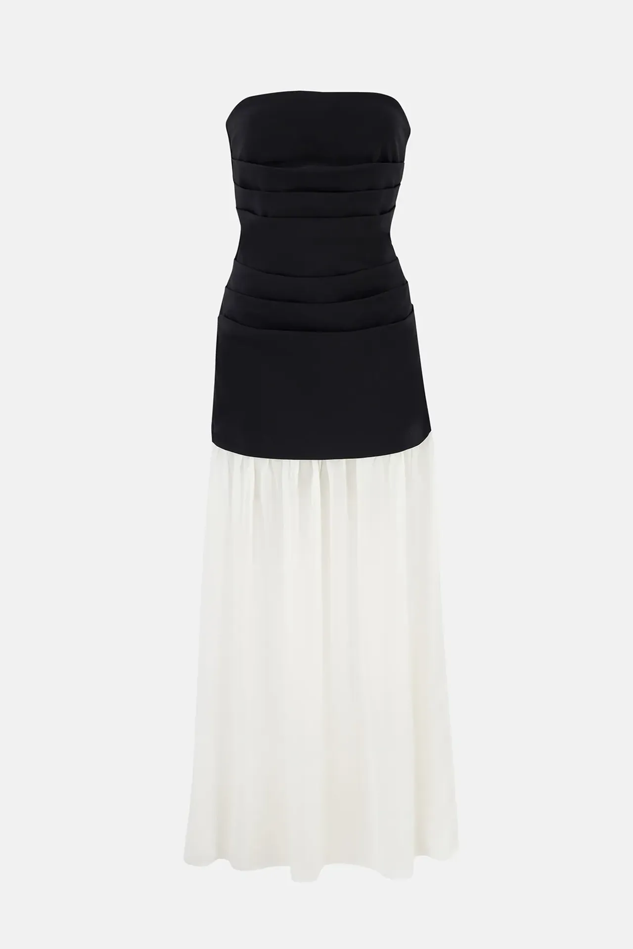 Bandeau Black and White Dress