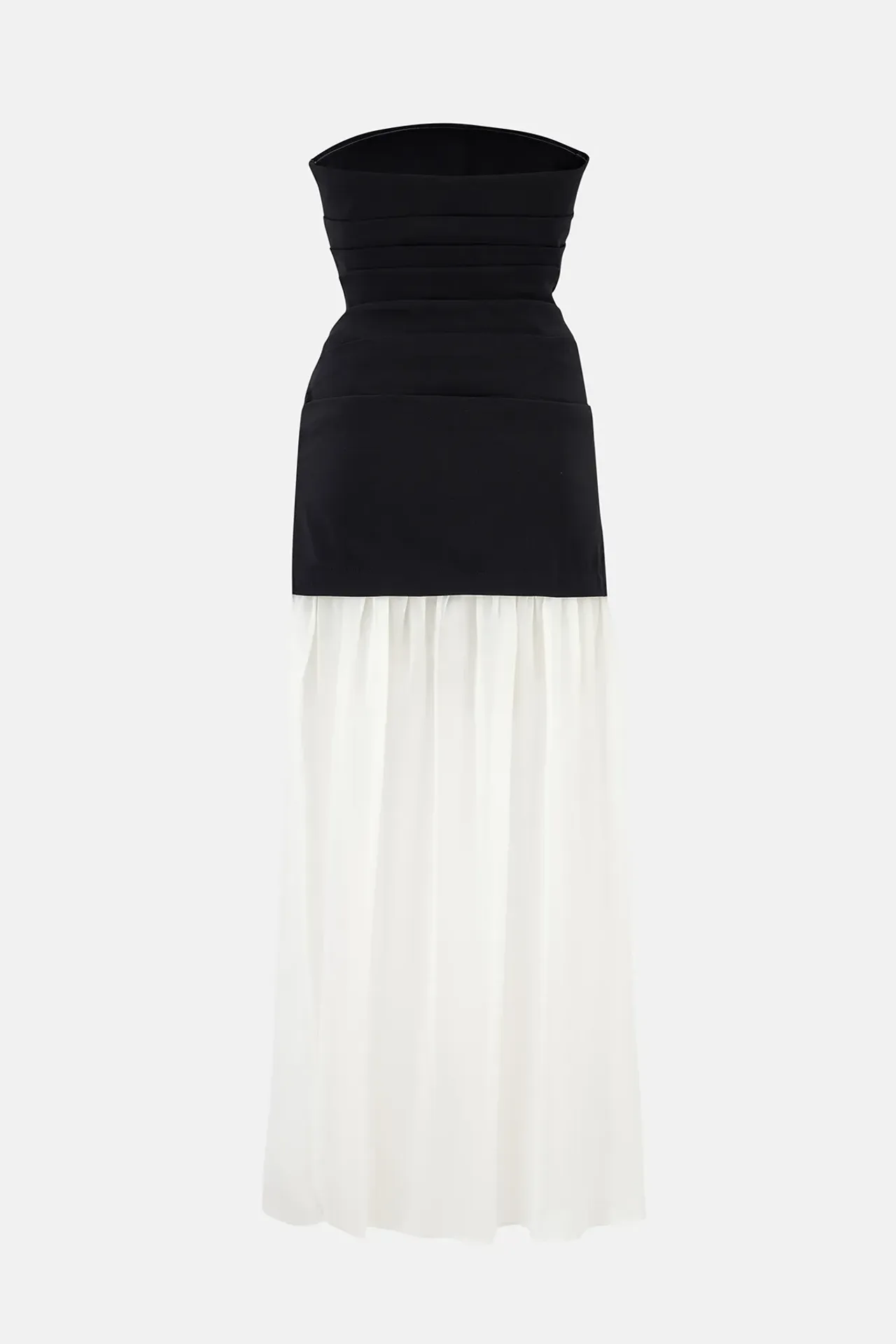 Bandeau Black and White Dress