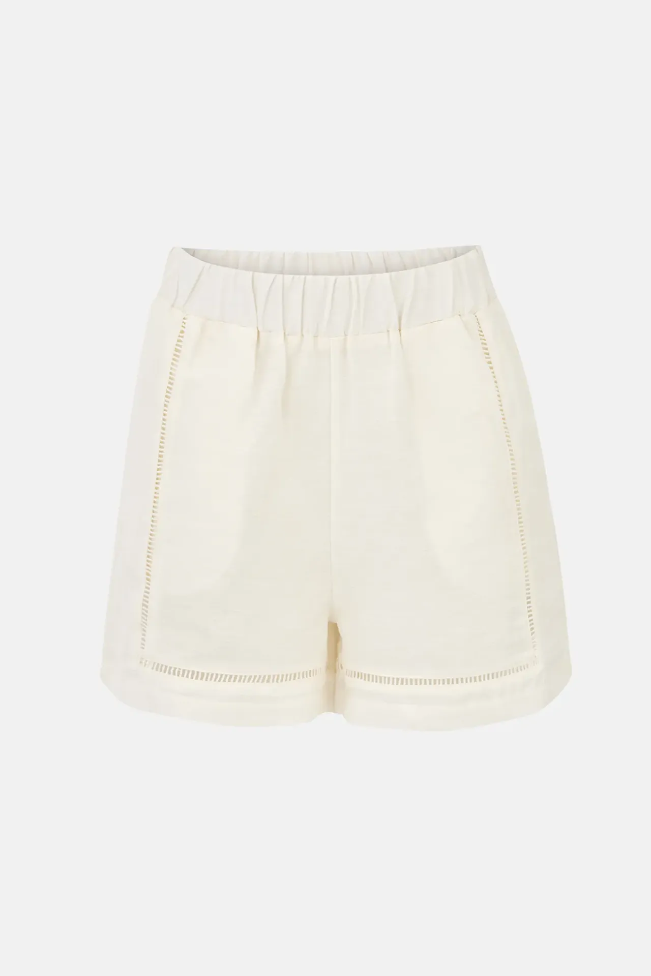 Linen Shorts with Cutout Detail 