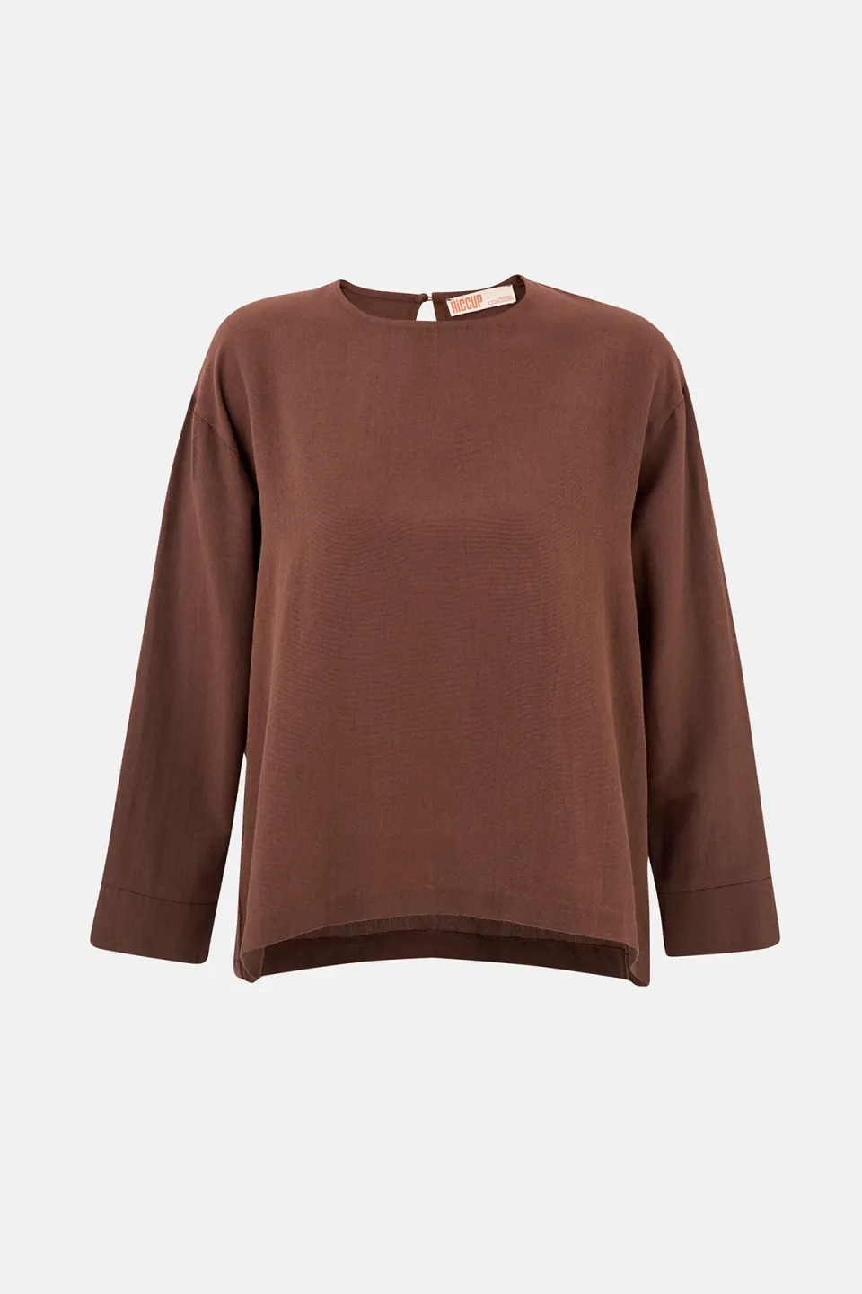 Linen Blend Chocolate Brown Top 