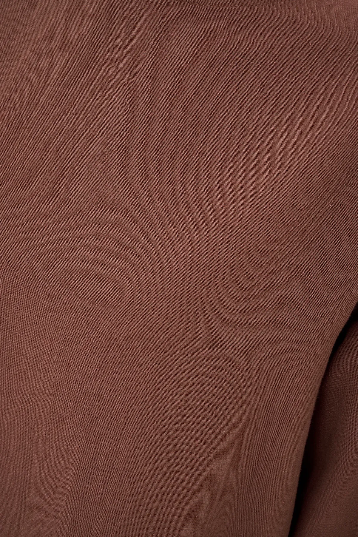 Linen Blend Chocolate Brown Top  5