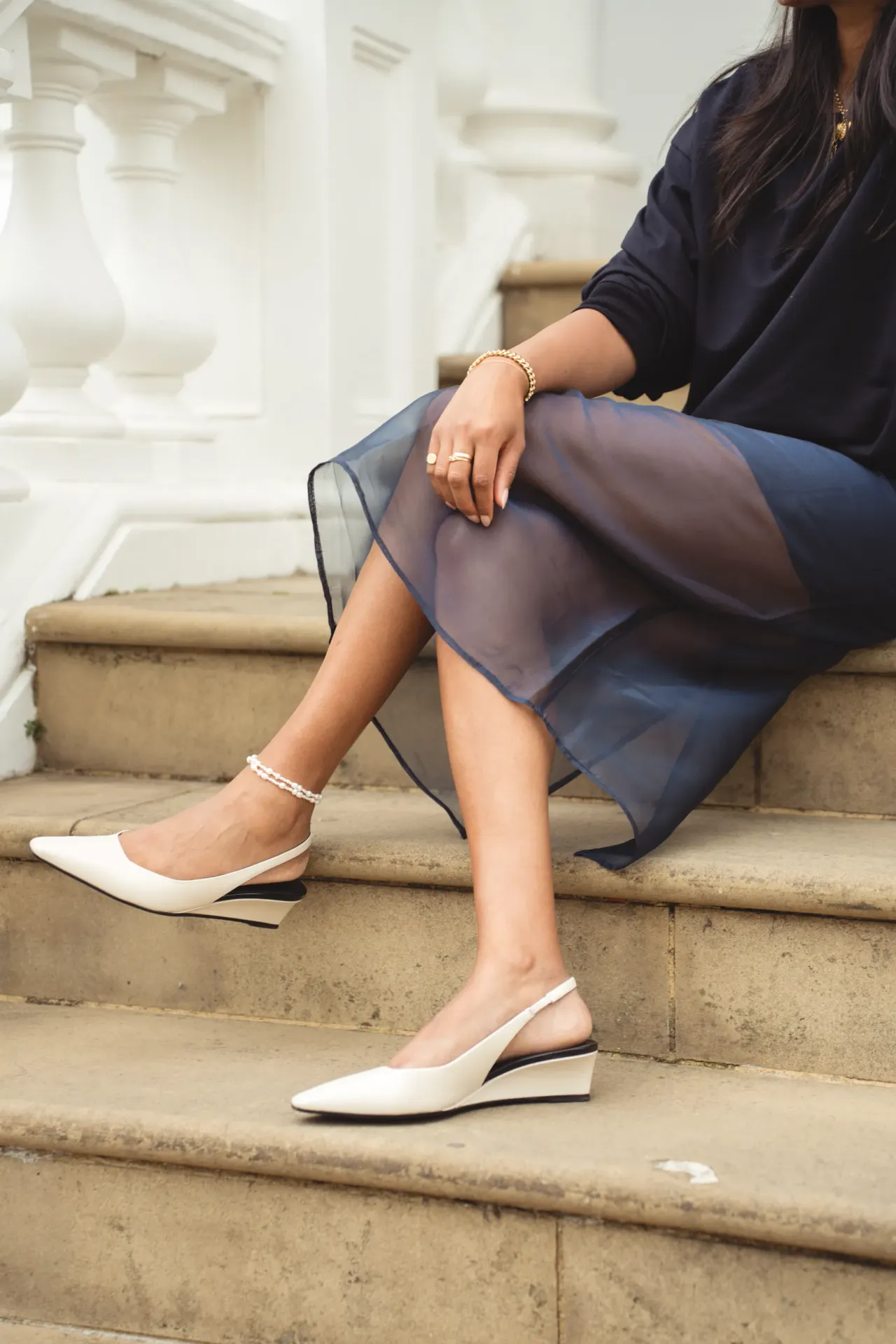 Navy Sheer Skirt