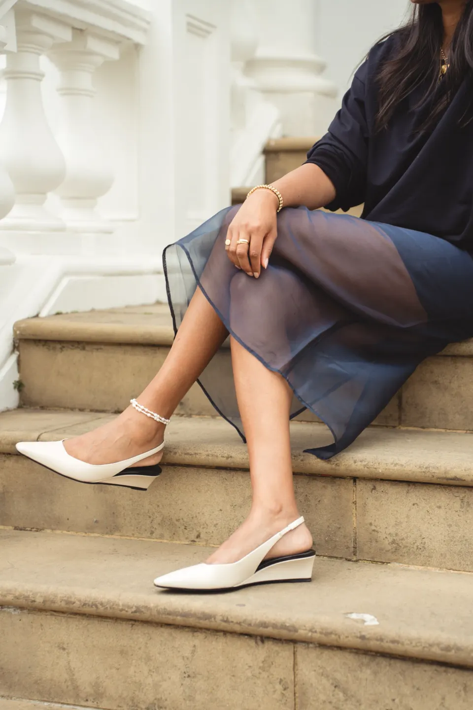 Navy Sheer Skirt