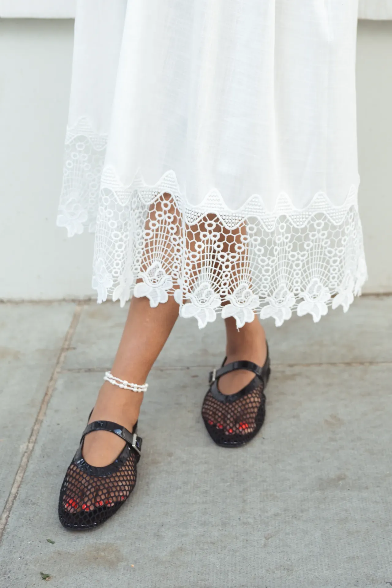 Cotton White Floral Embroidery Detailed Skirt 