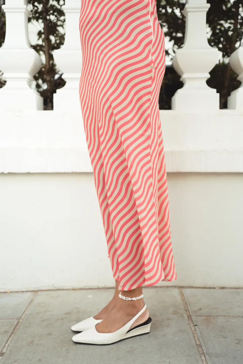 Diagonal Stripe Midi Dress