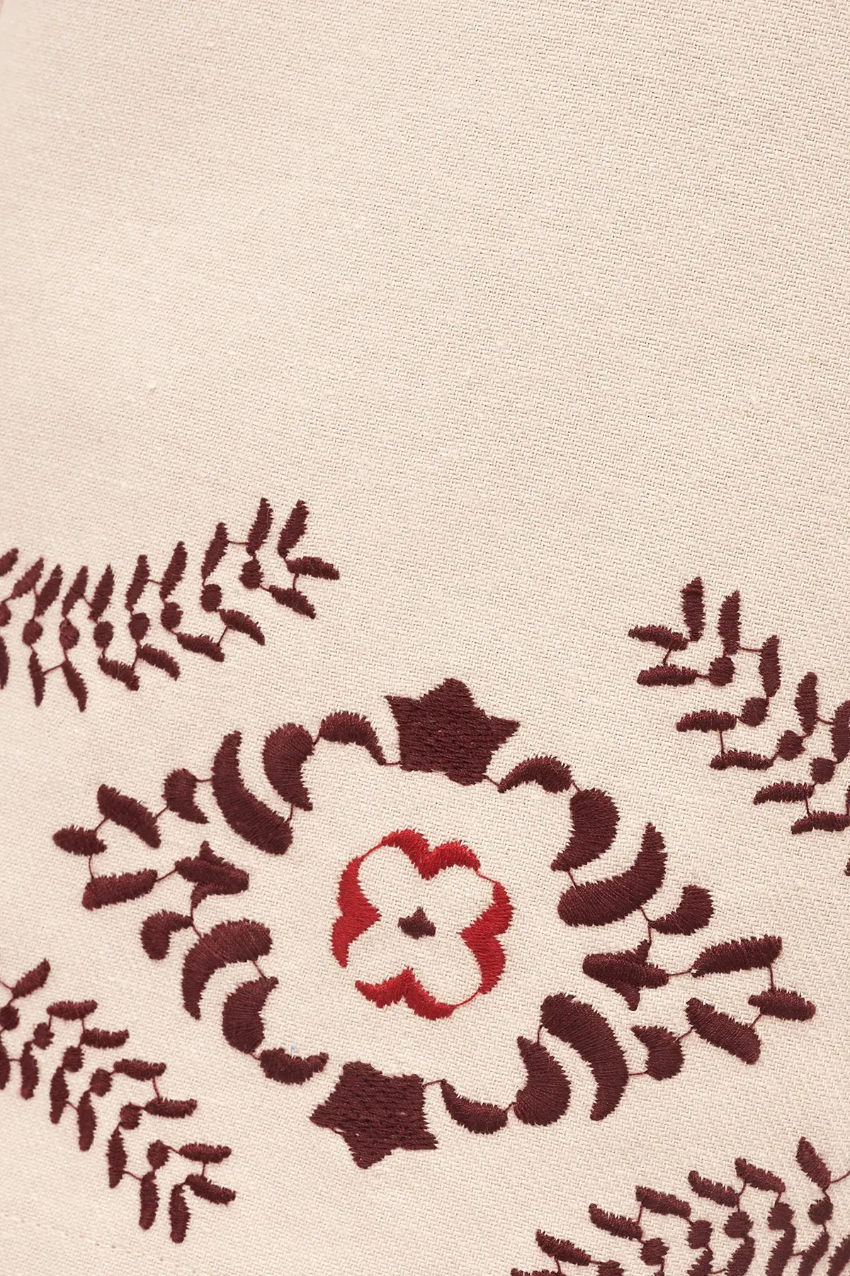 Linen Blend Guna Trousers with Embroidery Detail 3