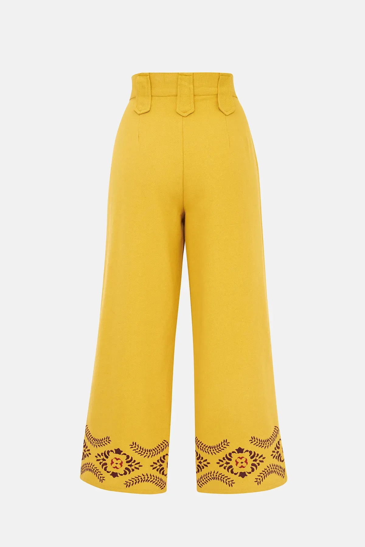 Linen Blend Guna Trousers with Embroidery Detail 2