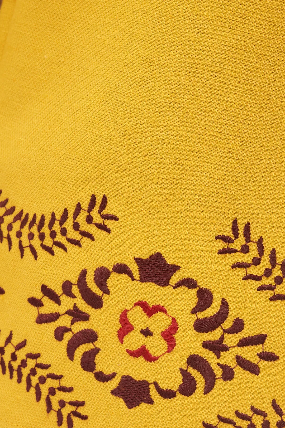 Linen Blend Guna Trousers with Embroidery Detail 3