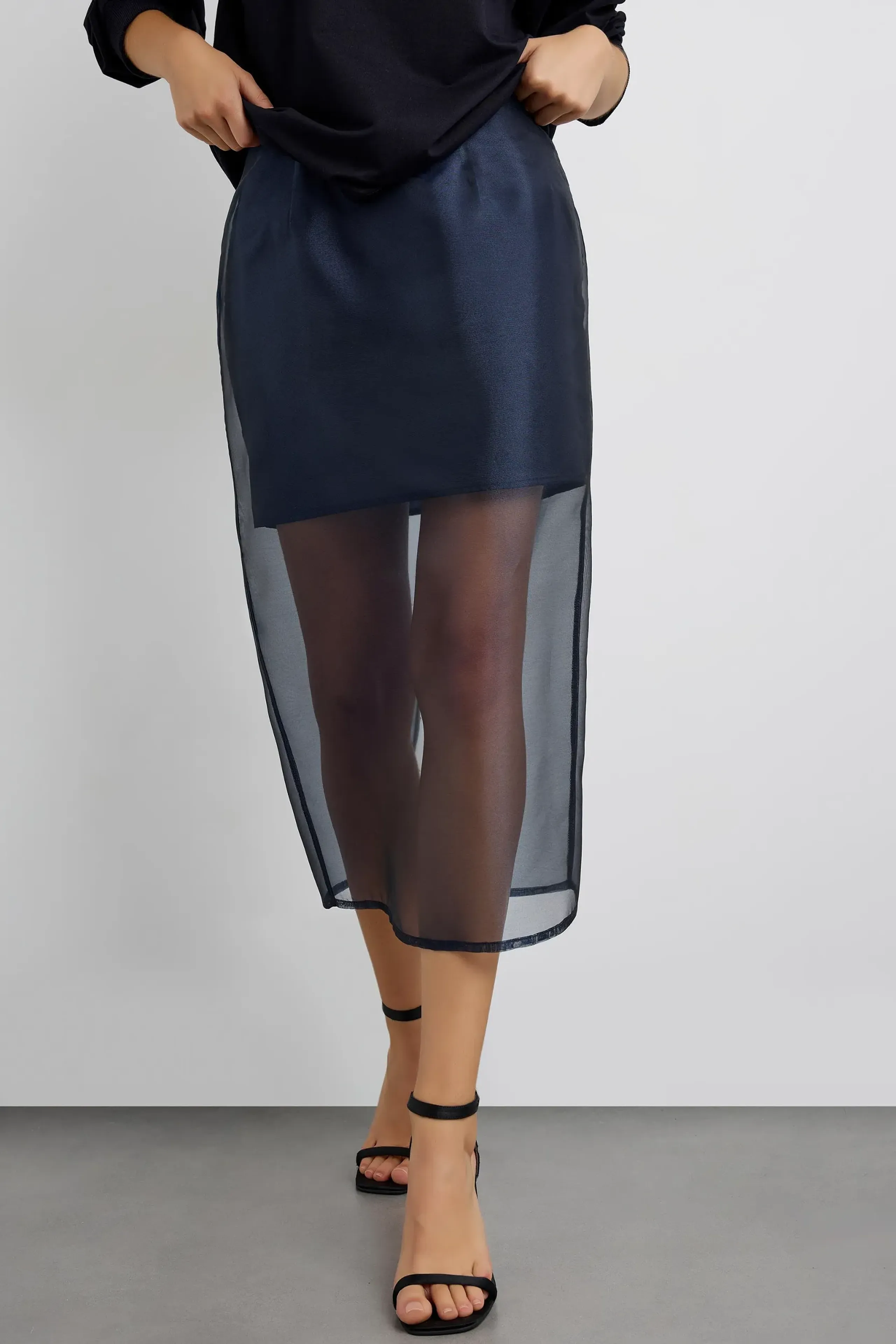 HiCCUP - Midnight Blue Navy Sheer Skirt Women