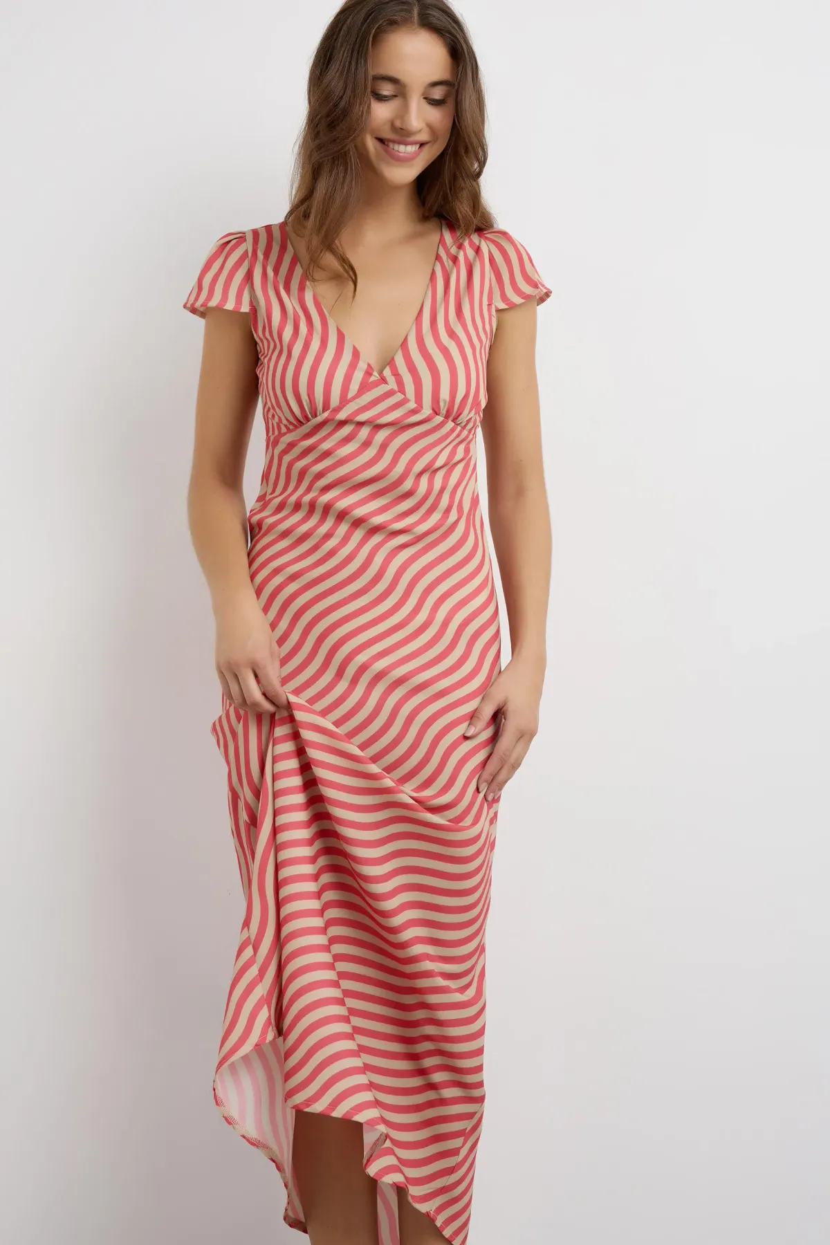 Diagonal Stripe Midi Dress 2