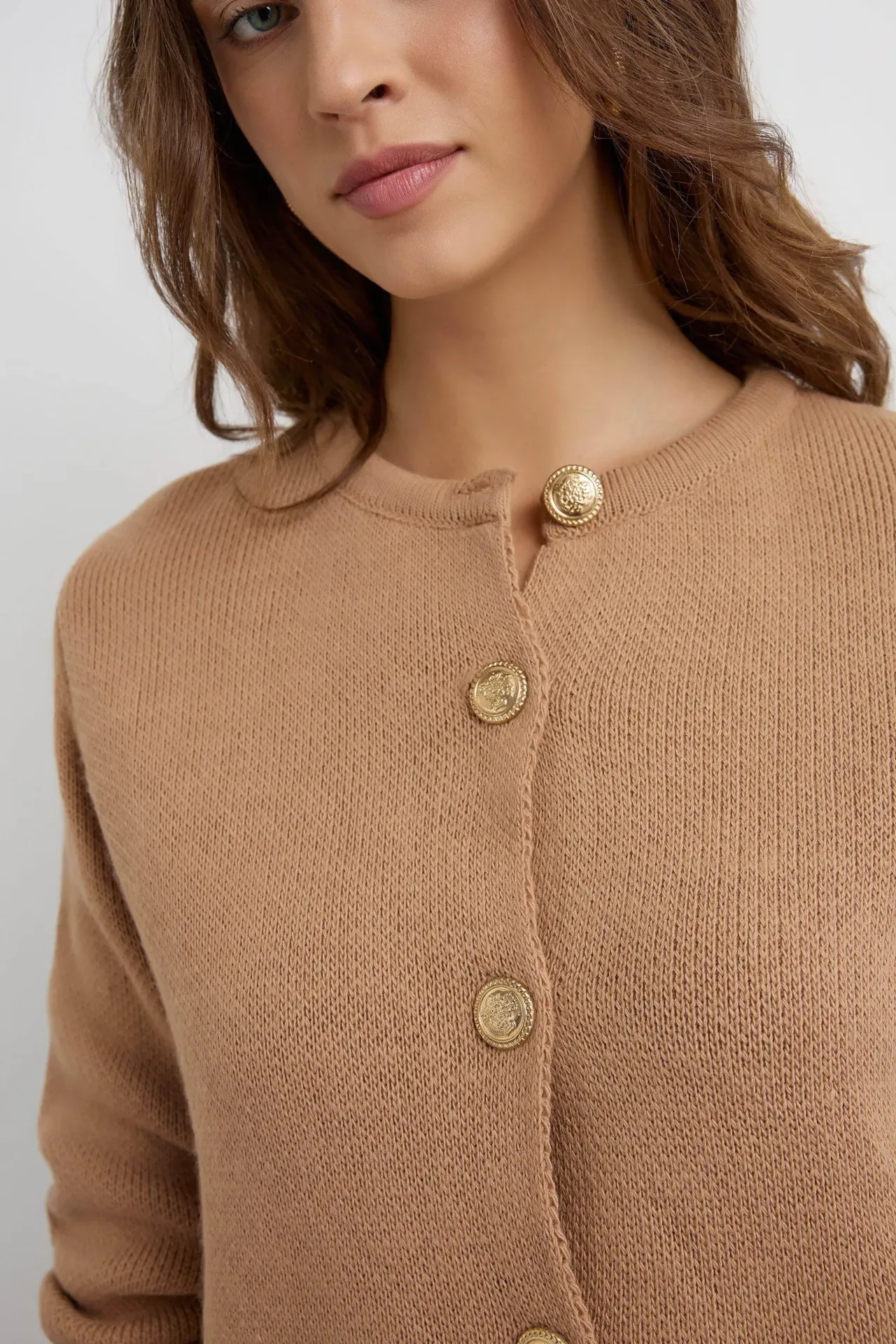 Buttoned Knit Cardigan