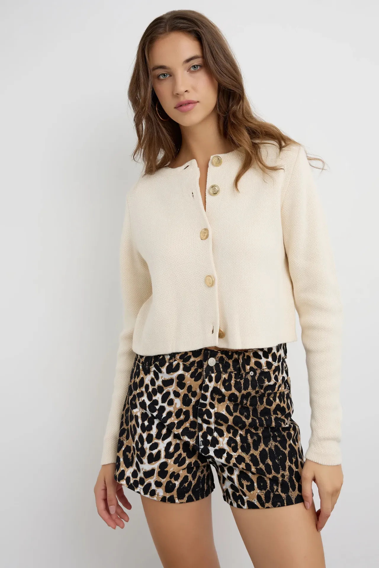 Buttoned Knit Cardigan