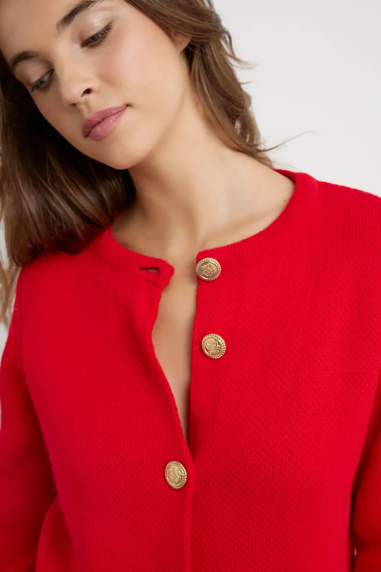 Buttoned Knit Cardigan
