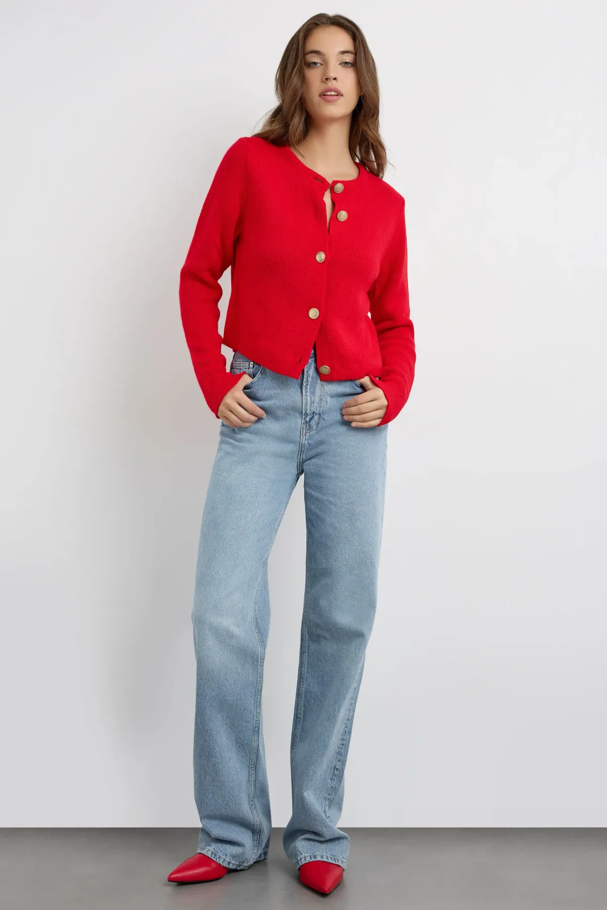 Buttoned Knit Cardigan 2