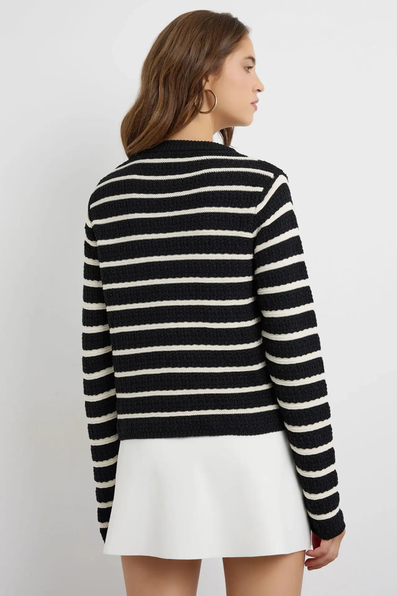 Buttoned Striped Cardigan