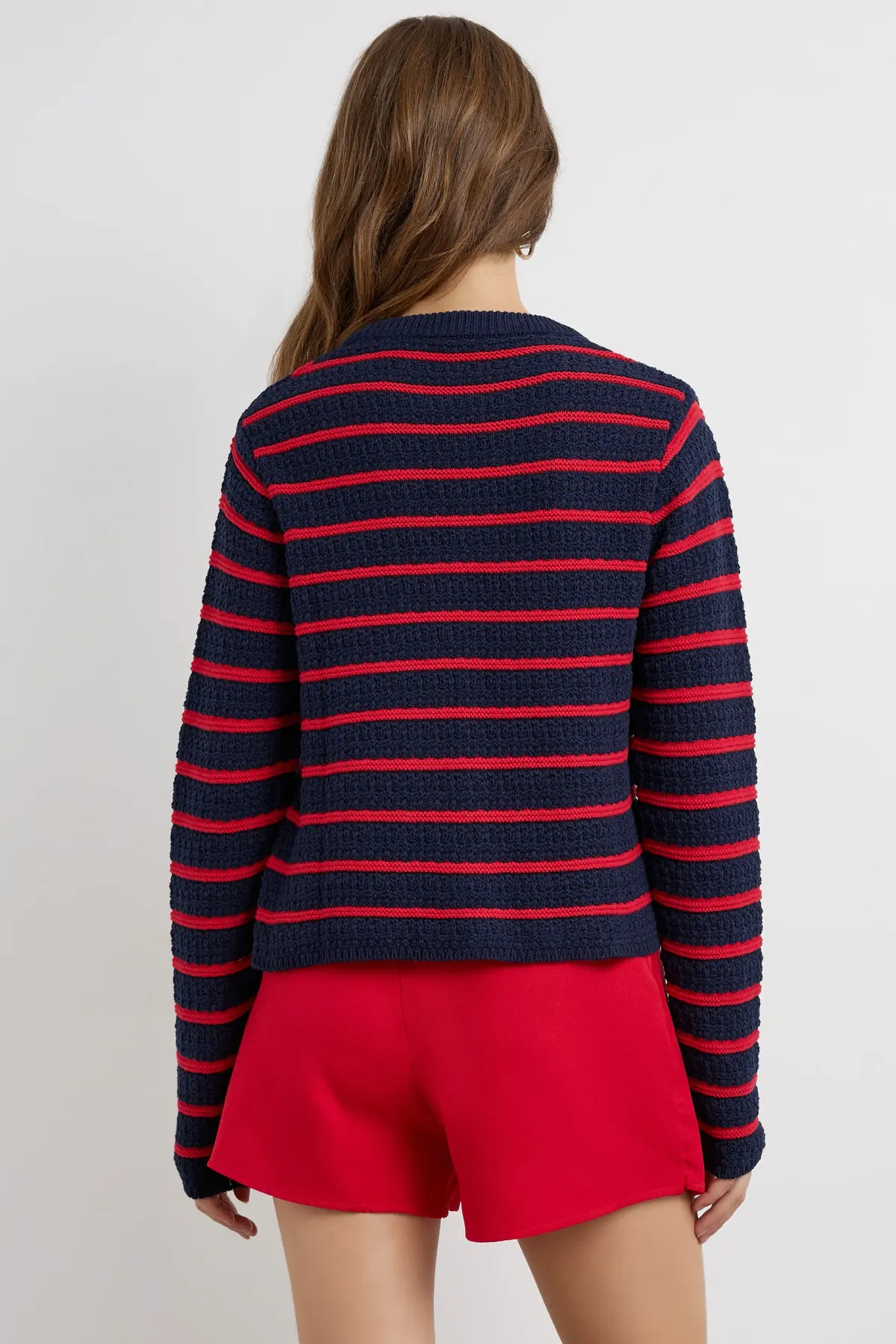 Buttoned Striped Cardigan 6