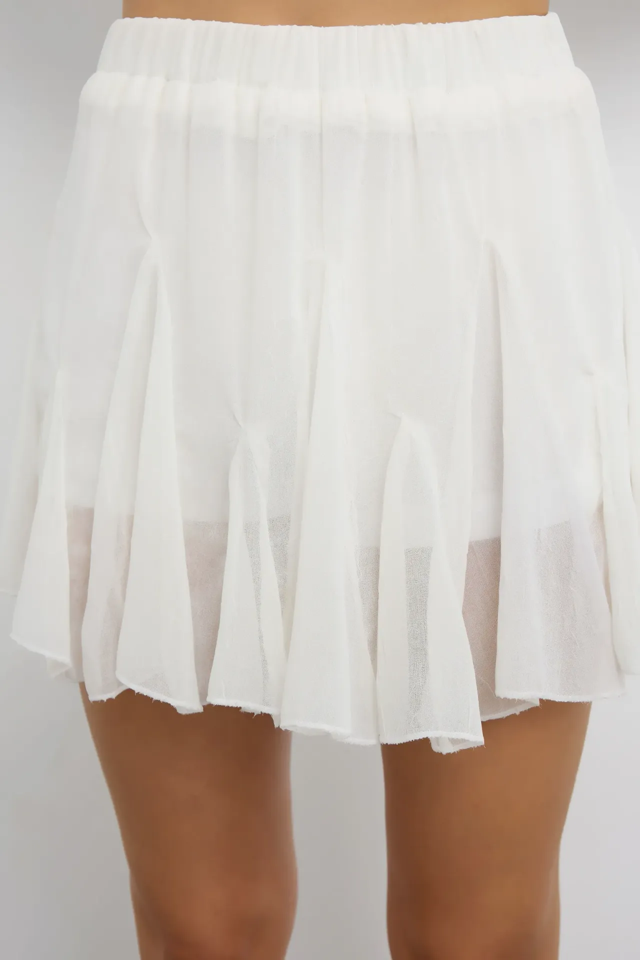 Solid Tulle Godet Skirt