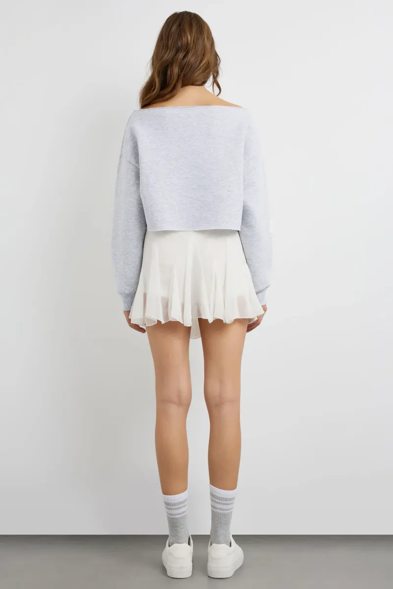 Solid Tulle Godet Skirt 4