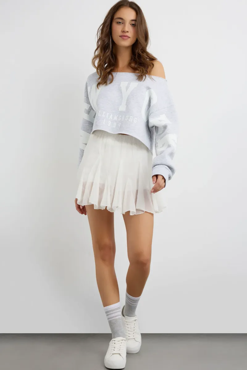 Solid Tulle Godet Skirt 1