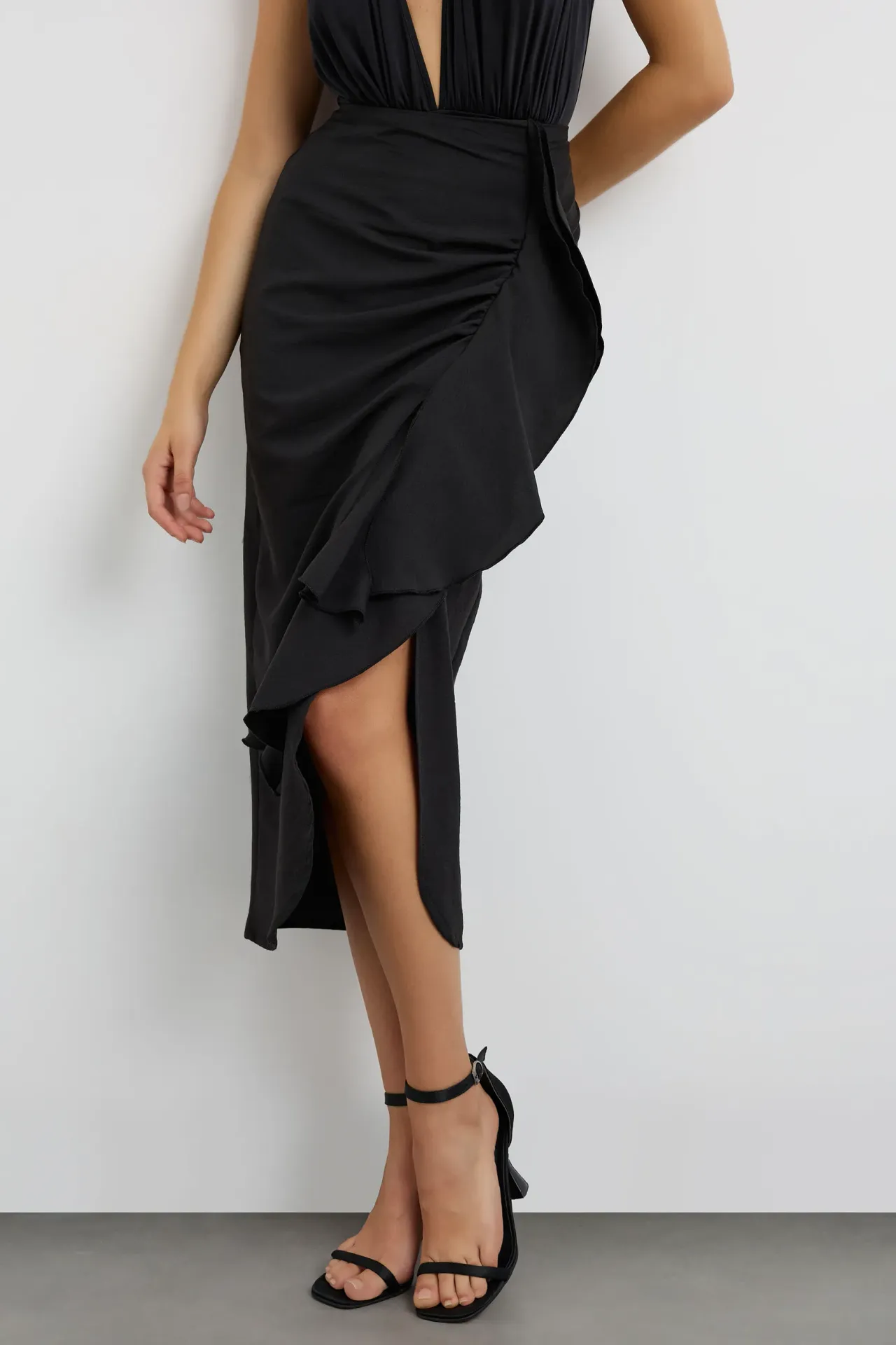 Frilled Midi Skirt