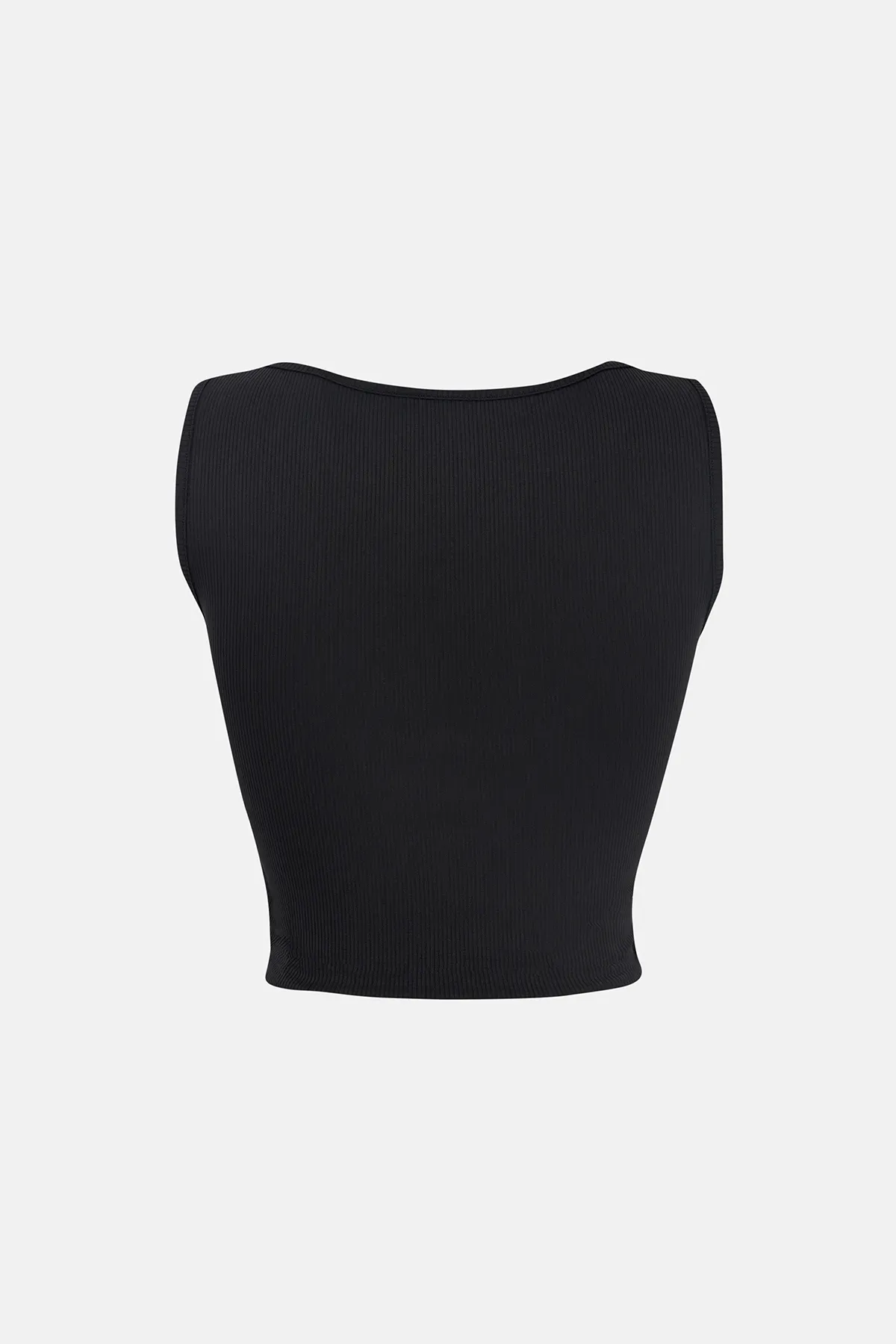 Solid Rib Twist Front Crop Top 4